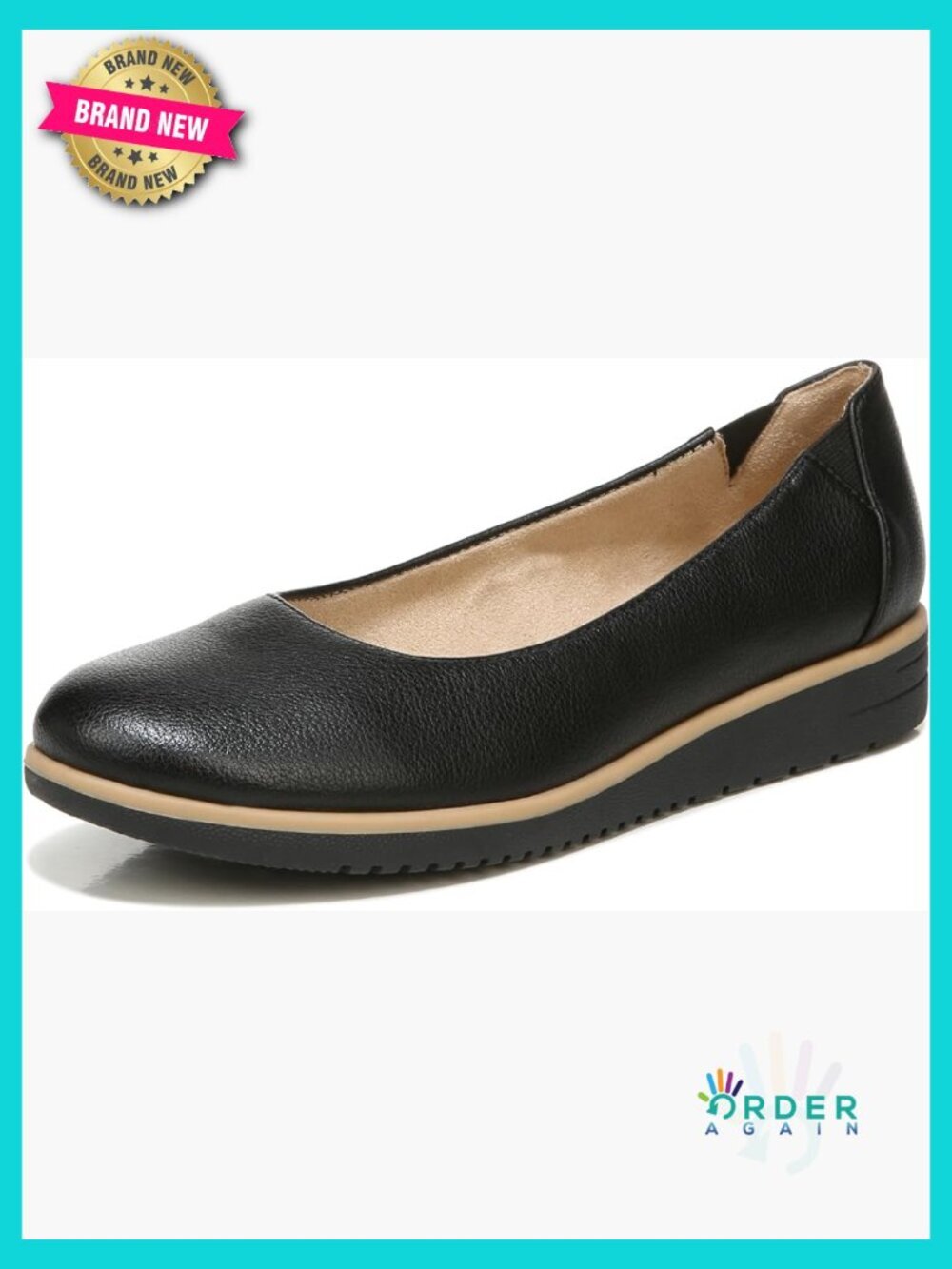 Slip-On Ballet Flat with Memory Foam Arch Support Flexible Sole